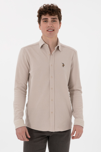 U.S. Polo Assn. Чоловіча сорочка з каменним плетінням 50300402-VR049