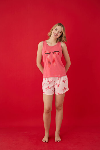 Lavint Homewear Set pantaloni scurți cu model panglică