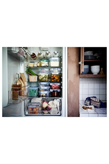 IKEA 365+ Square Plastic Food Container with Lid 1.4L, Airtight, BPA-Free, Microwave & Freezer