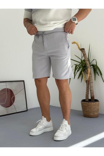 Combineman35 Gray White Scuba Pocket Piece Back Pocket Zipper Shorts