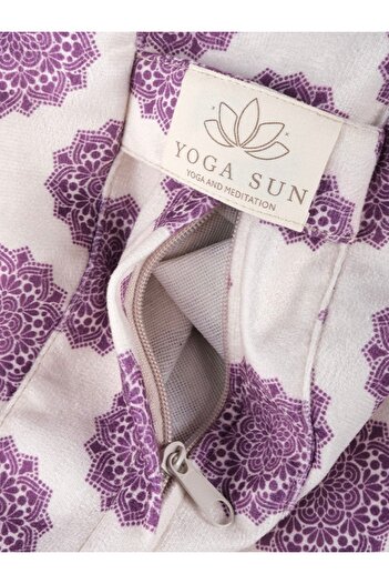 SUN YOGA PİLATES SPOR EKİPMANLARI Sunyoga Zafu Медитаційна подушка з наповнювачем з чорного гречаного зерна, фіолетовий мандала-візерунок