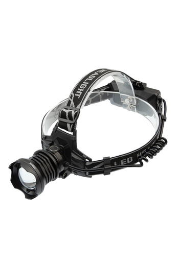 Depox XHP160 Ultra-Bright LED Headlamp, IdeallStore®, zoom, interchangeable intensity, aluminum, black
