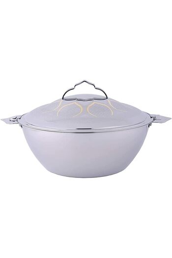 ALSAIF Stainless Steel Circular Hot Pot Pradeep Afnan By Al Saif, Silver, 2000 ml