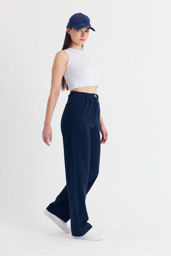 Rays Laci Pocket Pleated Wide Leg Trousers 7021