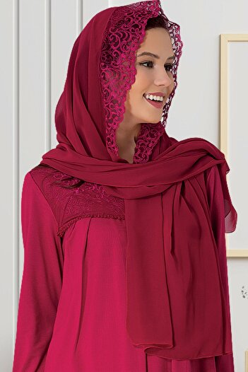 Mecit Pijama By Mecit 0020 Fuchsia Chiffon Shawl