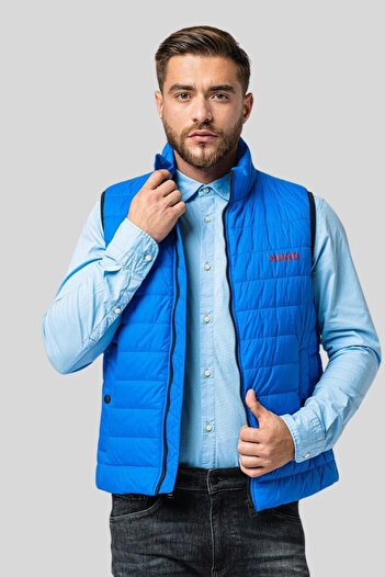 BOSS Slim Fit Yelek Mavi