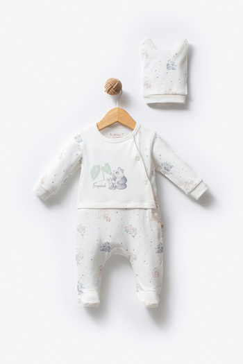 Bubbles 100% Organic Cotton Tropical Koala Lux Baby Jumpsuit