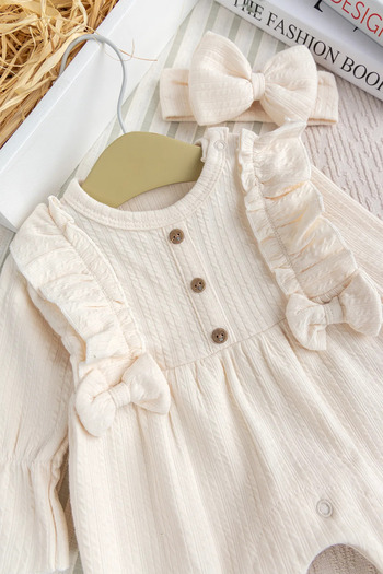 Babymod Cotton Baby Girl Jumpsuit Set Bandana Bow Set