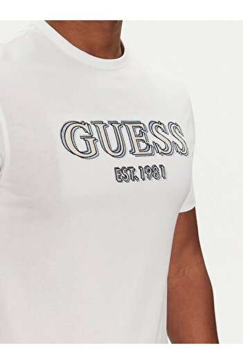 Guess SS CN LOGO TEE Ανδρικό λευκό μπλουζάκι M5GI07I3Z14-G011