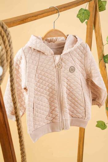 bombe Baby Kids Lilac Hooded Cotton Comfortable Cardigan Coat Trend Fashion Cardigan Coat