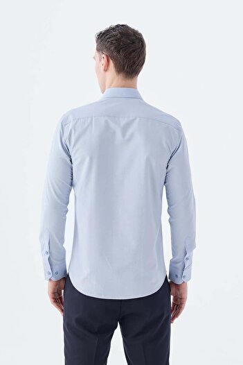 Jakamen Açık Mavi Slim Fit Klasik Yaka Uzun Kol Klasik Model Gömlek