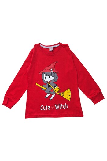 Pijamakids Cotton Red-Magician Girl Pajamas Set Long Sleeve Thin Seasonal