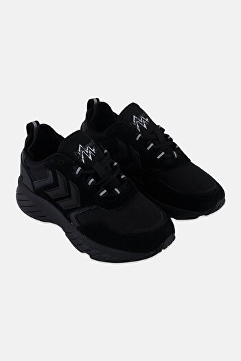 hummel Kids Boy Marathona Reach Lx Tonal Rib Lace Up Outdoor Shoes, Black