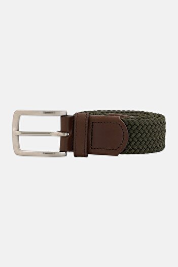 Dockers Men Woven Braided Belt, Hunter Green