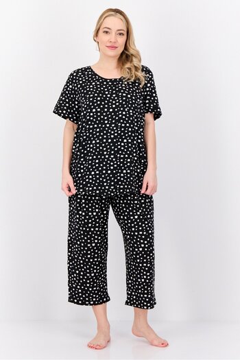 Anne Klein Women 2 Pieces Allover Print Pajama Set, Multicolor
