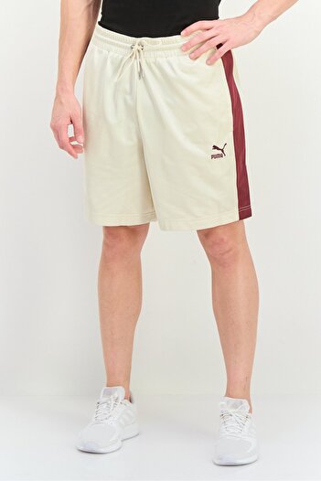 Puma Men Sportswear Fit Outdoor Shorts, Cream/Maroon