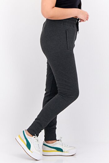 Hype Women Heather Drawstring Fleece Sweatpants, Heather Charcoal