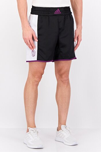 adidas Men Sportswear Fit Brand Logo Basket Ball Shorts, Black/White