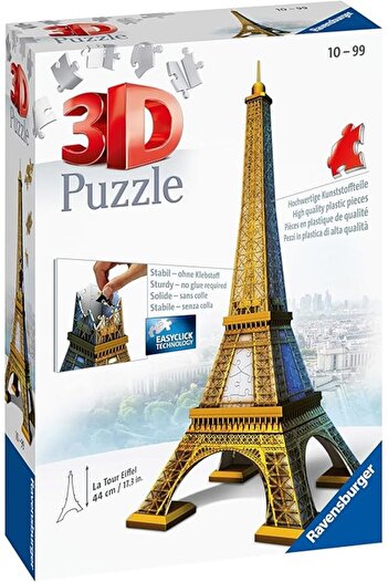 RAVENSBURGER لعبة تركيب الصور المقطوعة ثلاثية الأبعاد "برج إيفل" من رافينسبورغر، مكونة من ٢١٦ قطعة، مناسبة للأطفال والكبار - ١٢٥٥٦