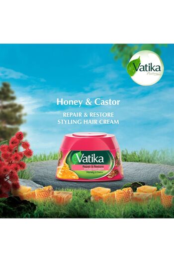 Vatika Repair & Restore Styling Hair Cream Honey & Castor 140 ml