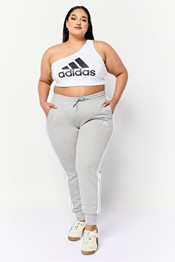 adidas Women Plus Size Drawstring Outdoor Sweatpants, Grey