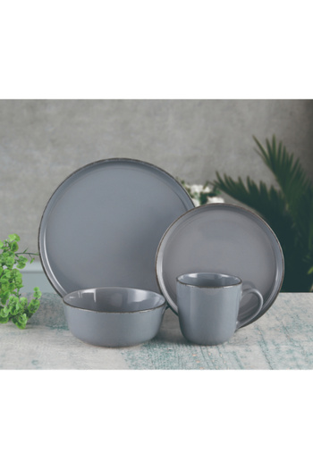 Bien Servi 16-Piece Elegant Design High Quality Stoneware Dinner Set 28.5 x 28.5 x 30 cm