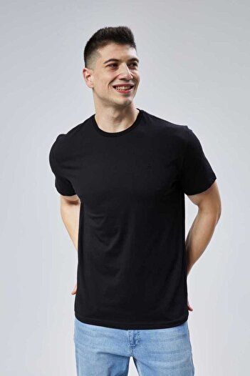 DOSXX Safe 1.kalite %100 Penye Pamuk Erkek Tişört Classic Fit 0 Yaka Kısa Kol T-shirt