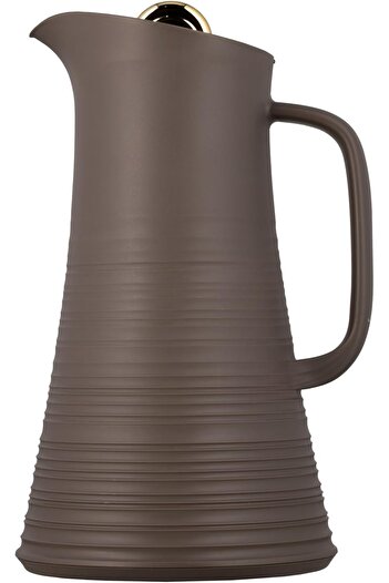 ALSAIF Deva Coffee And Tea Vaccum Flask In Brown/gold / Leak-proof And Keeps Drinks Hot 1 Liter