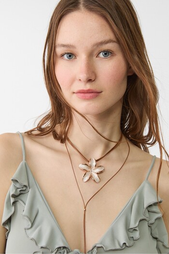 Stradivarius Floral cord necklace