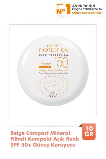 Avene Beige Compact Spf0+ Mineral Filtered Compact Light Color Sunscreen 10 Gr
