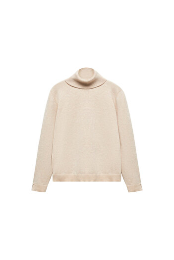 MANGO Woman Girl's Sand Color Sweater - 57966310