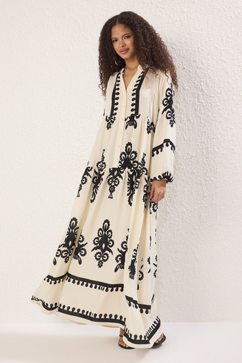 Trendyol Modest Ecru Viscose Woven Dress Tctss24Eb00221