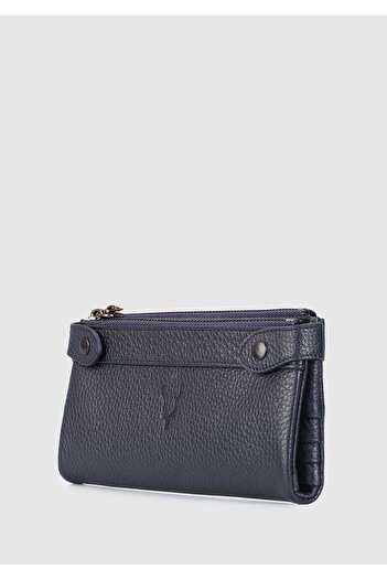Carrera Carrera Car004 - Navy Blue Genuine Leather Wallet