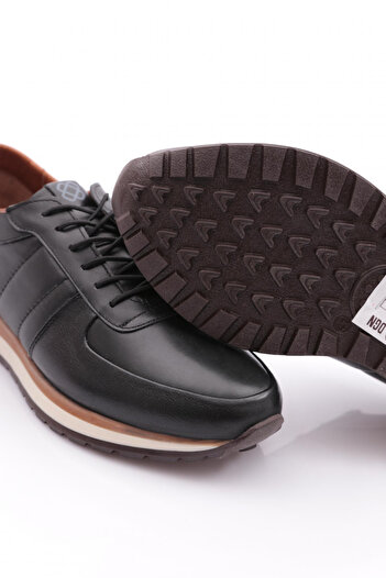 DGN Erkek Sneakers Ayakkabı Hakiki Deri Siyah 92131081