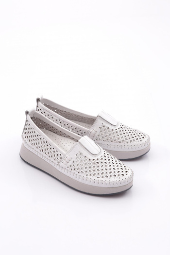 DGN Pantofi Confort dama Piele Veritabila Alb 963244