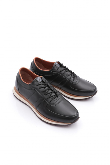 DGN Erkek Sneakers Ayakkabı Hakiki Deri Siyah 92131081