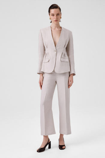 Mısırlı 1951 Stone One Button Women's Blazer Jacket