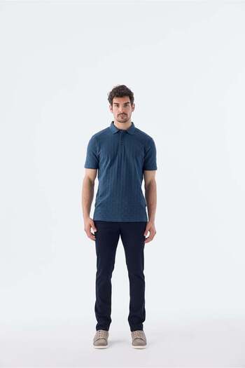 Jakamen Μπλουζάκι με γιακά πόλο Navy Blue Slim Fit 100% βαμβάκι