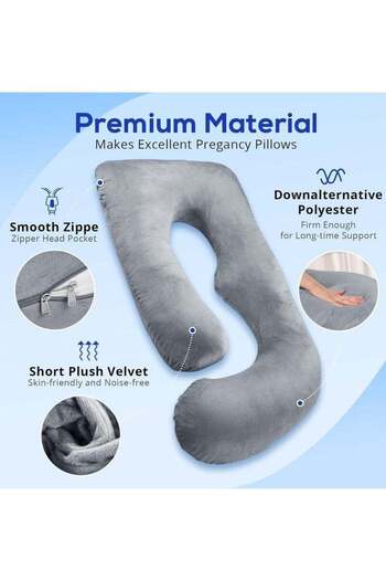 Yelajoy G Shaped Pregnancy Pillow,with Removable Cover,Relieve Fibromyalgia,Gift for Pregnant Mother,62inch