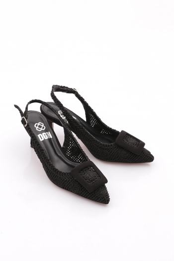 DGN 5627 Women's Square Buckle Heeled Shoes