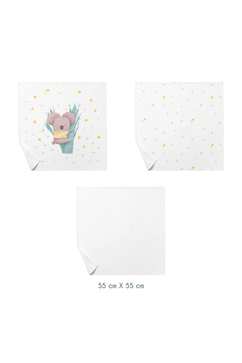 Casadora Baby 100% Cotton 3-Piece Muslin Cover Set -55X55Cm
