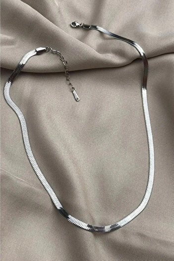 The Collection Tarnish Free Guaranteed Silver Flat Chain Italian 316L Steel Necklace