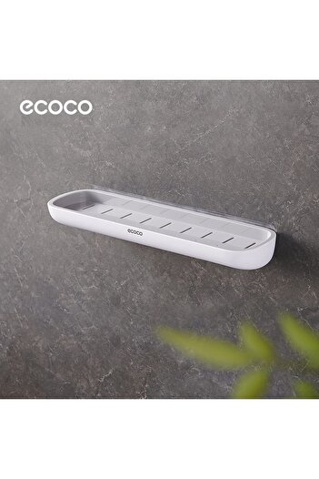 Miecoco Grey White Wall Adhesive Bathroom and Kitchen Organizing Shelf