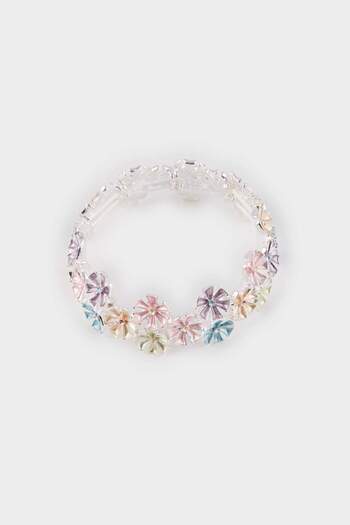 DeFacto Women's Colorful Floral Silver Bracelet E8079Axns