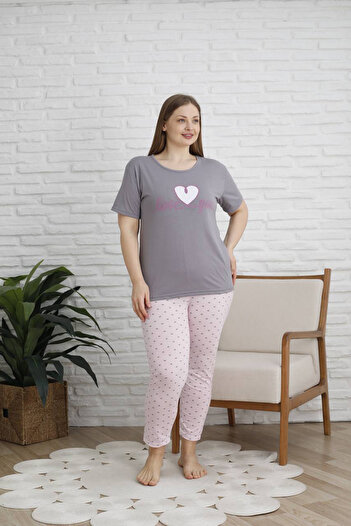 SEBOTEKS Women's 100% Cotton Short-Sleeve Plus Size Pajamas Set 8000
