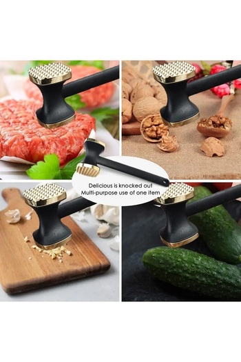 TEN Double-sided coarse and fine metal meat tenderizing mallet with non-slip handle,ideal,steak,chicken