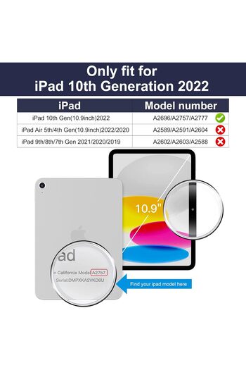 Generic BFGTSJF Case for iPad A16 11th Generation 11 Inch 2025, iPad 10th Generation 2022 10.9 Inch, Auto Sl
