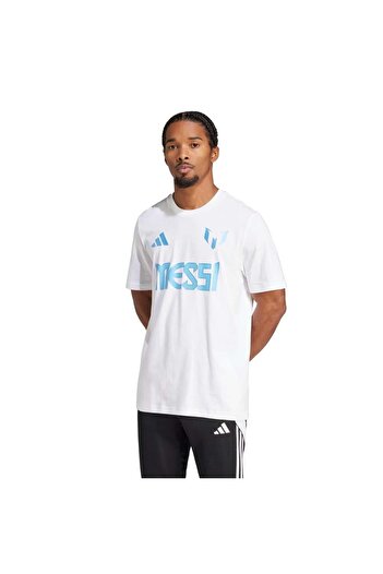 adidas Ανδρικό λευκό μπλουζάκι Messi N&n G T Jj1418