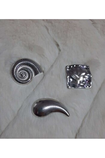 beyna aksesuar Large Size Silver Color Button Set (Kab'An, Coat, Vest, Dress)