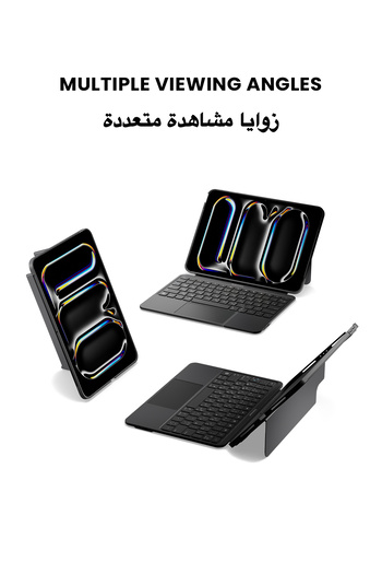Tinymoose SpacePad iPad Keyboard 3-Way Touchpad, Detachable, EN/AR Air 4/5, Pro 11 2018 2022, Air 11 2024